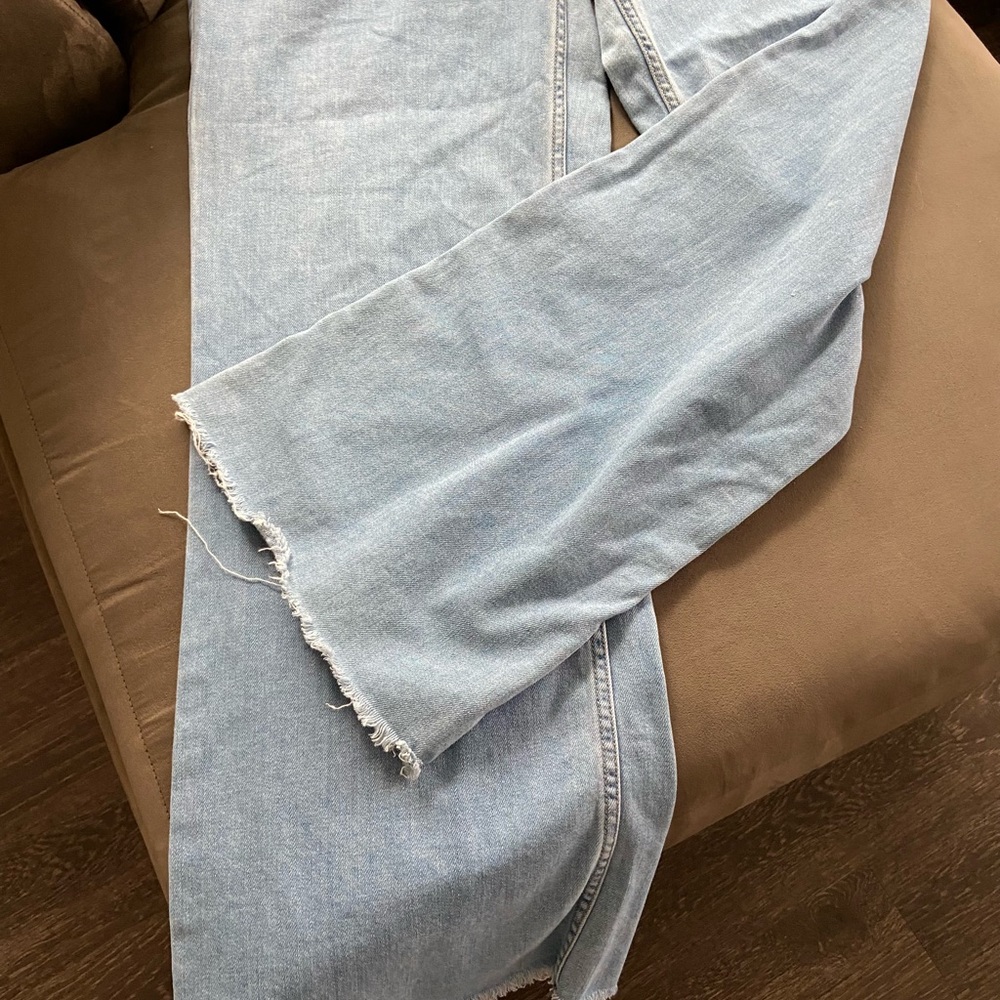 Target Wide Leg Frayed Hem Jeans